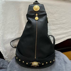 Vintage Gianni Versace Nylon and Leather Backpack
